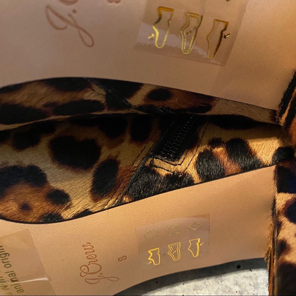 J Crew Calf Hair Pointed Toe Leopard Booties 8 - Picture 6 of 8